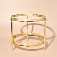 Elegant gold candle holder with a smooth, reflective finish.