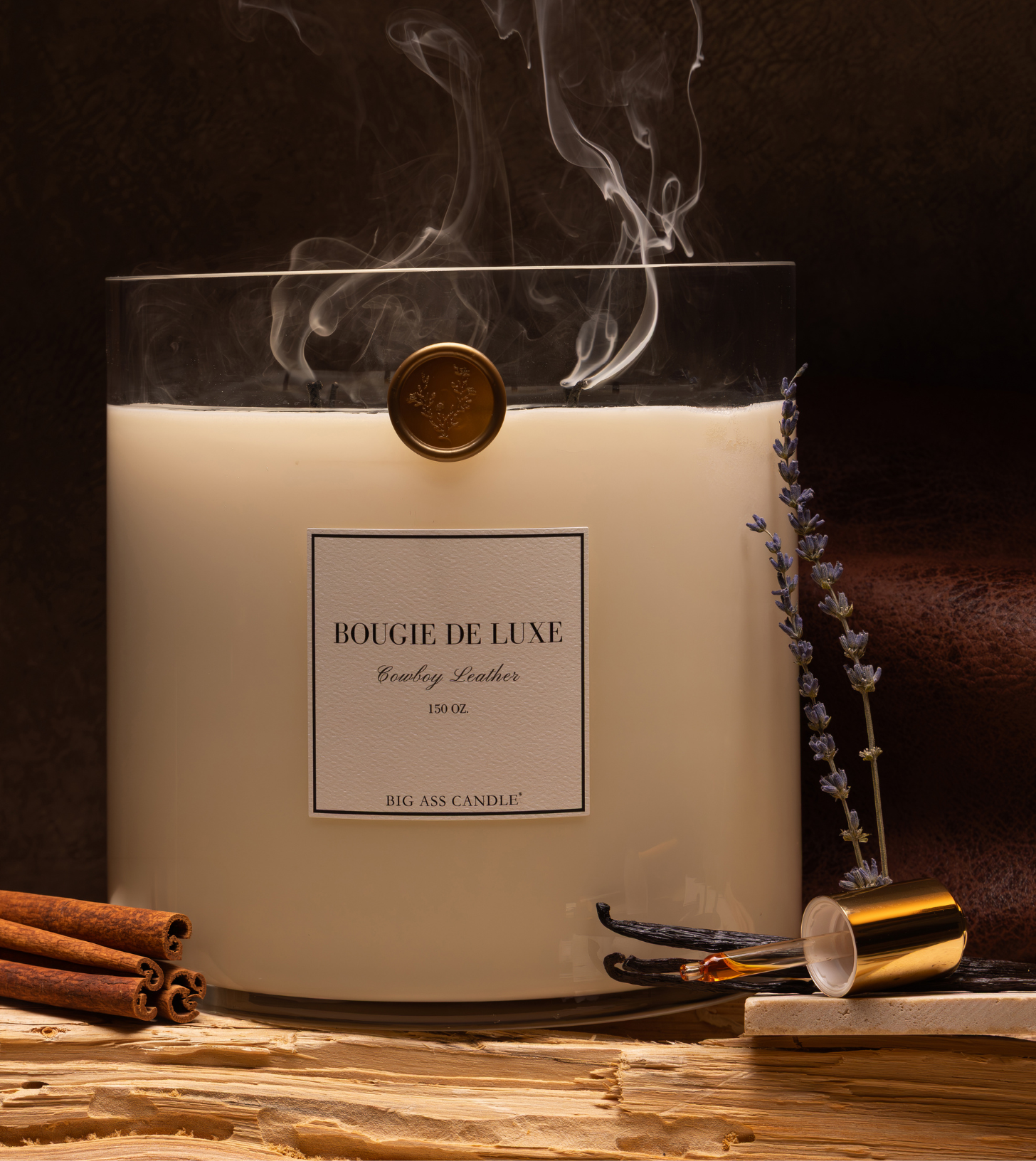 Baby Big Ass Candle - Cowboy Leather - 150 oz