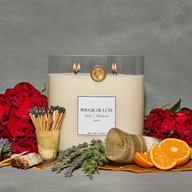  Big Ass Luxuries Dark & Handsome candle, poured in coconut soy wax with organic clean ingredients, blending citrus, sage, oakmoss, lavender, amber, and tonka bean.