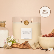 Big Ass Luxuries Home Sweet Home candle, organic coconut soy wax with pink pepper, sandalwood, creamy caramel, vanilla, and velvet musk for a cozy, welcoming fragrance.